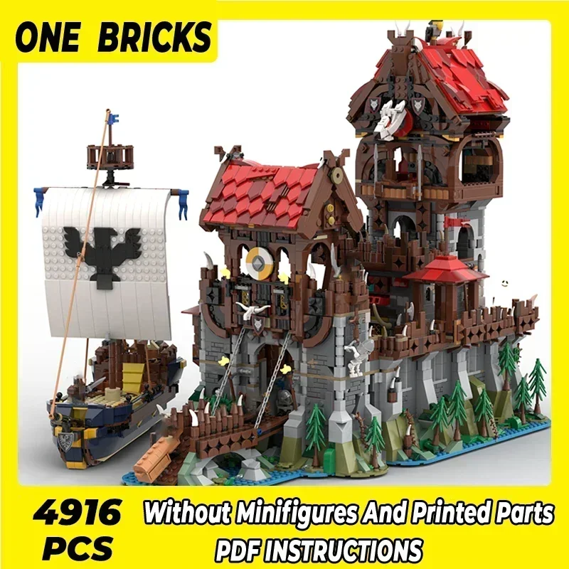 

Moc Building Bricks Castle Model Wolfpack Tower & Medieval Ship Technology Modular Blocks Gifts Christmas Toys DIY Sets Assembly