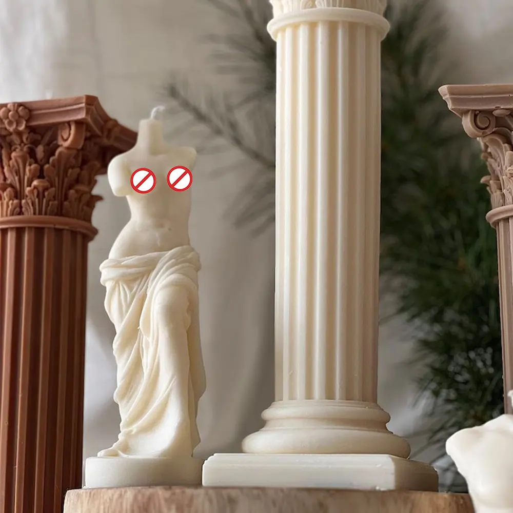 Venus Human Body Candle Silicone Mold Rome Column Gypsum Making Tool Muscle Man Shape Resin Mould Sketch Still Life Artist Decor