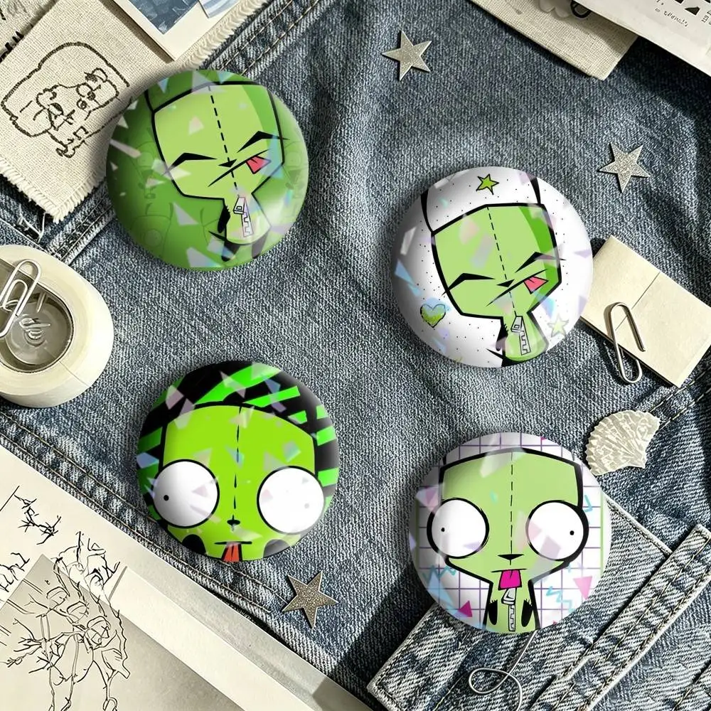 I-Invader Zim Gir Brooch Metal Decorative Brooch Pins for Backpack Clothes Jacket Accessories,Souvenir.