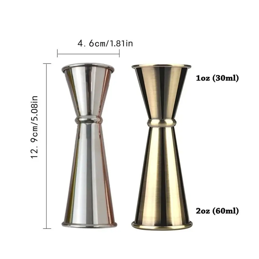 Japanese Style Double Cocktail Jigger Stainless Steel Dual-sided Drink Spirit Measure Jigger with Scale 1oz / 2oz