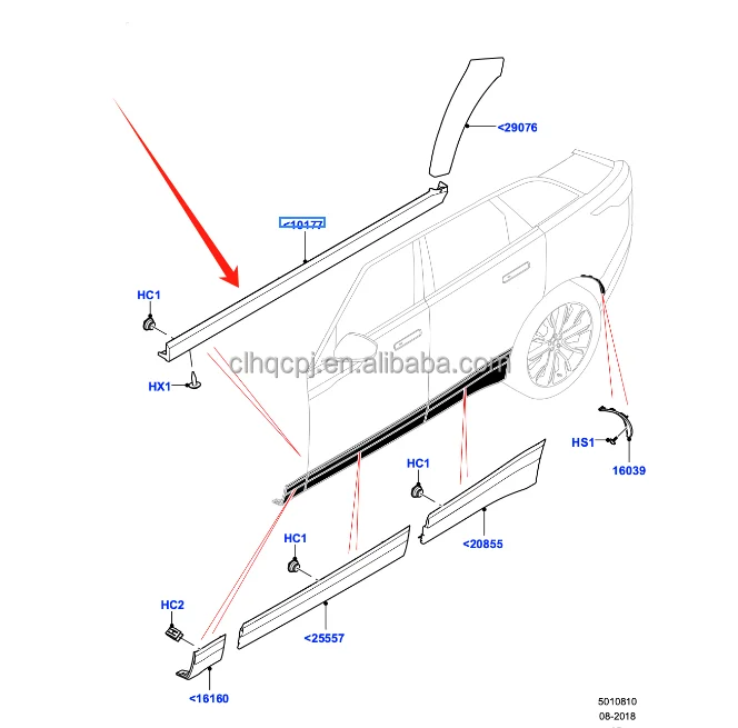 For Jaguar F-pace 2016-2020 Velar 2017-2020 Rocker Panel Molding  LR092653 T4A3865 LR092654 T4A3867 guard side skirt