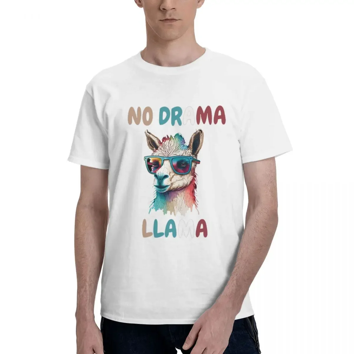 No Drama Llama 9 100% Cotton T-shirt Unisex Classic T Shirts Men Round Neck Short Sleeve S-6XL