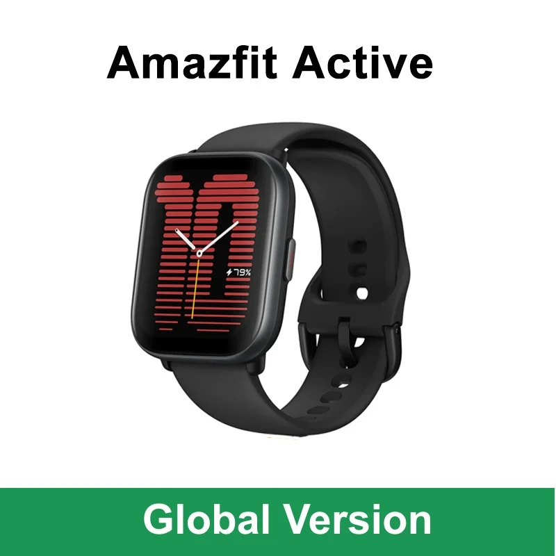 Global Version Amazfit Active Smartwatch 42mm 1.75'' AMOLED Screen 14 Days Battery Life 120+ Sports Modes  for Android & iOS 