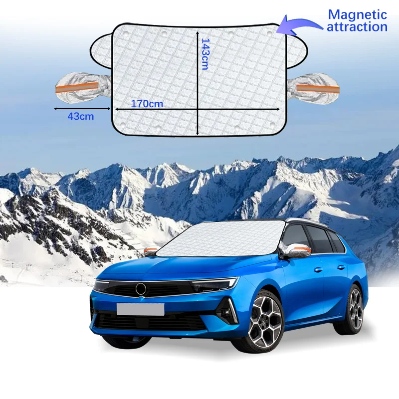 Magnetic Car Windshield Snow Cover Winter Ice-Frost Guard Sun Shade Protector For Opel Otc 2004-2019 Exterior Accessories