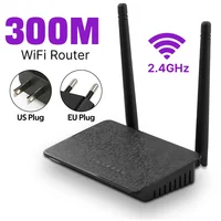 Enrutador WiFi inalámbrico de 300M, punto de acceso de 2,4G, interruptor de red de señal de largo alcance, puertos WAN /LAN, 2 enchufes estándar, repetidor WiFi