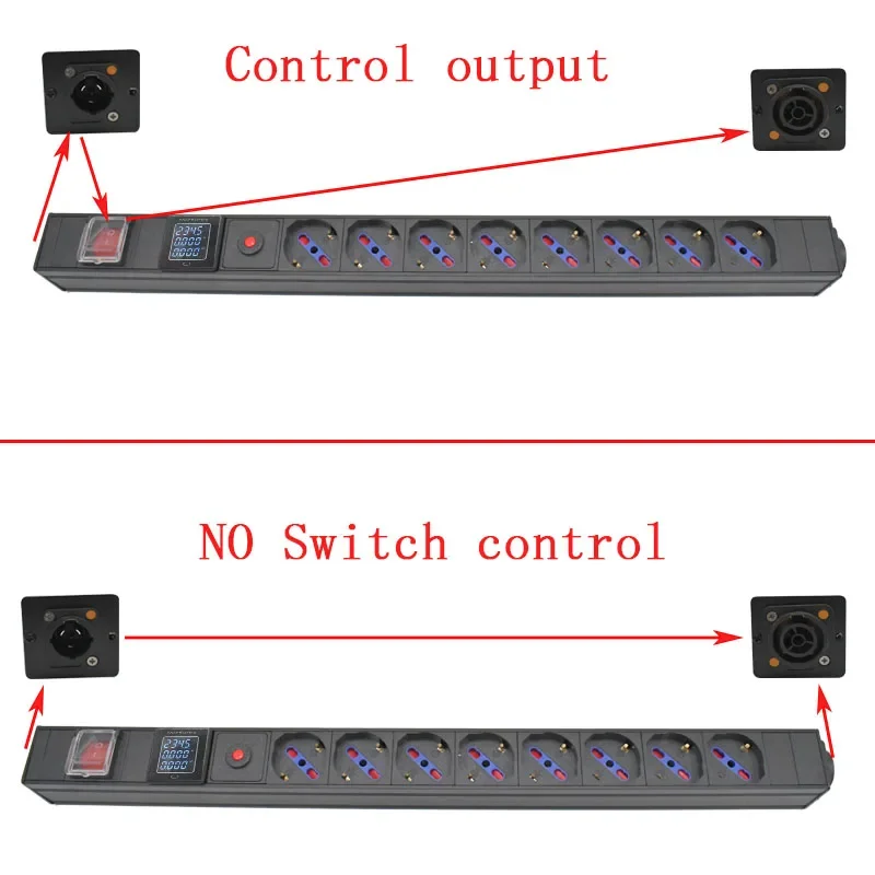 NAC3FPX NAC3MPX With switch PDU Power Strips Schuko Powerlink box Power amplifier audio 3P Aviation plug overload protection