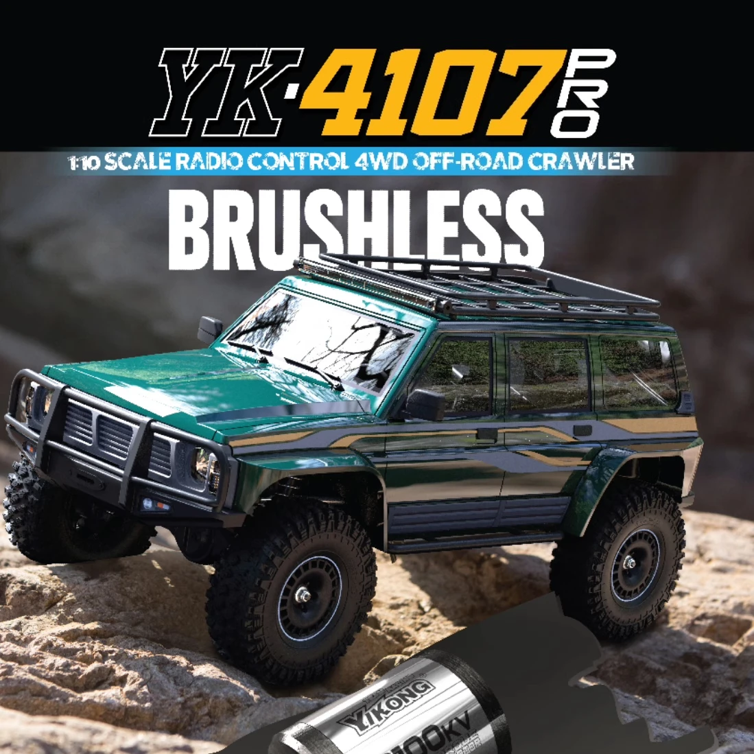 

НОВЫЙ YK4107 pro 1/10, альпинистский автомобиль с дистанционным управлением, RTR 4WD, бесщеточный внедорожник, радиоуправляемые игрушки, двухскоростной дифференциал, поворот танка