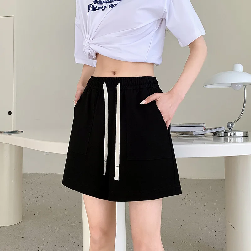 

Selected Hot-Selling Women's Shorts Summer New Thin Straight Casual Pants High-Waist Drawstring Elastic Sports Suit Shorts