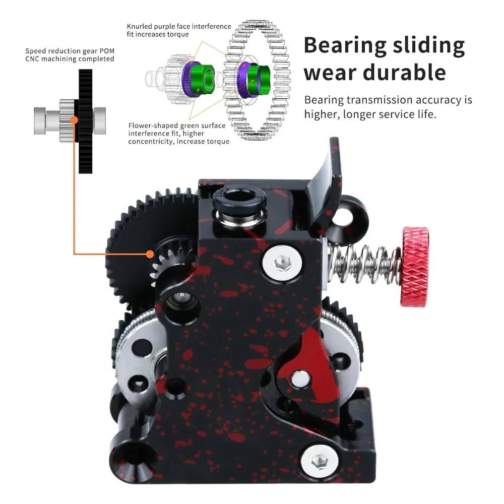 Upgraded HGX LITE 2.0 Extruder Helical Tooth Large Gear POM Drive Extruder Gear Camouflage All Metals Wear-Resistant Drive Wheel