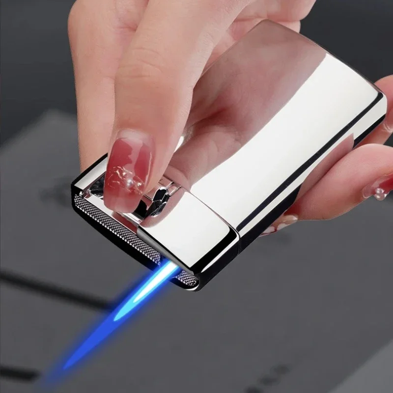 2025 New Creative Cigarette Butt Cigar Lighter Windproof Blue Flame Straight Metal Lighter Men\'s Gift Smoke Accesoires