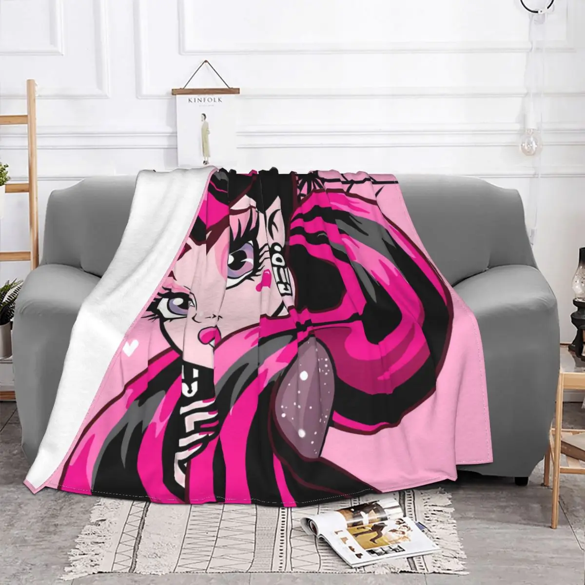 Monster High Draculaura Doll Blanket Flannel Spring Autumn Pink Warm Throws For Winter Bedding