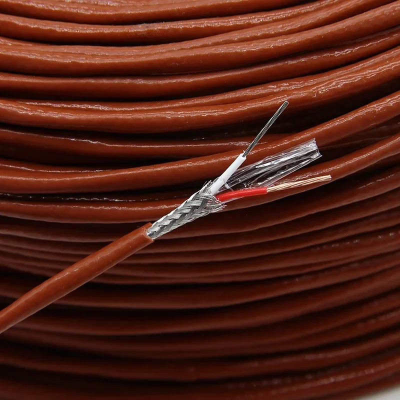 1~10m Thermocouple Wire PTFE Insulator Shielded Line K T N S Type 2 Cores High Temperature Measuring Compensation Cable