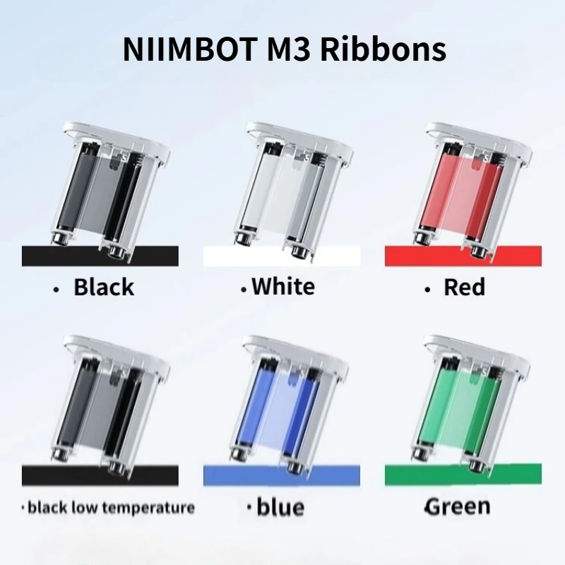 Niimbot M3 Thermal Transfer Label Printer Ribbon Black White Red Golden Green Blue Color Printing Carbon Band Long-term Storage