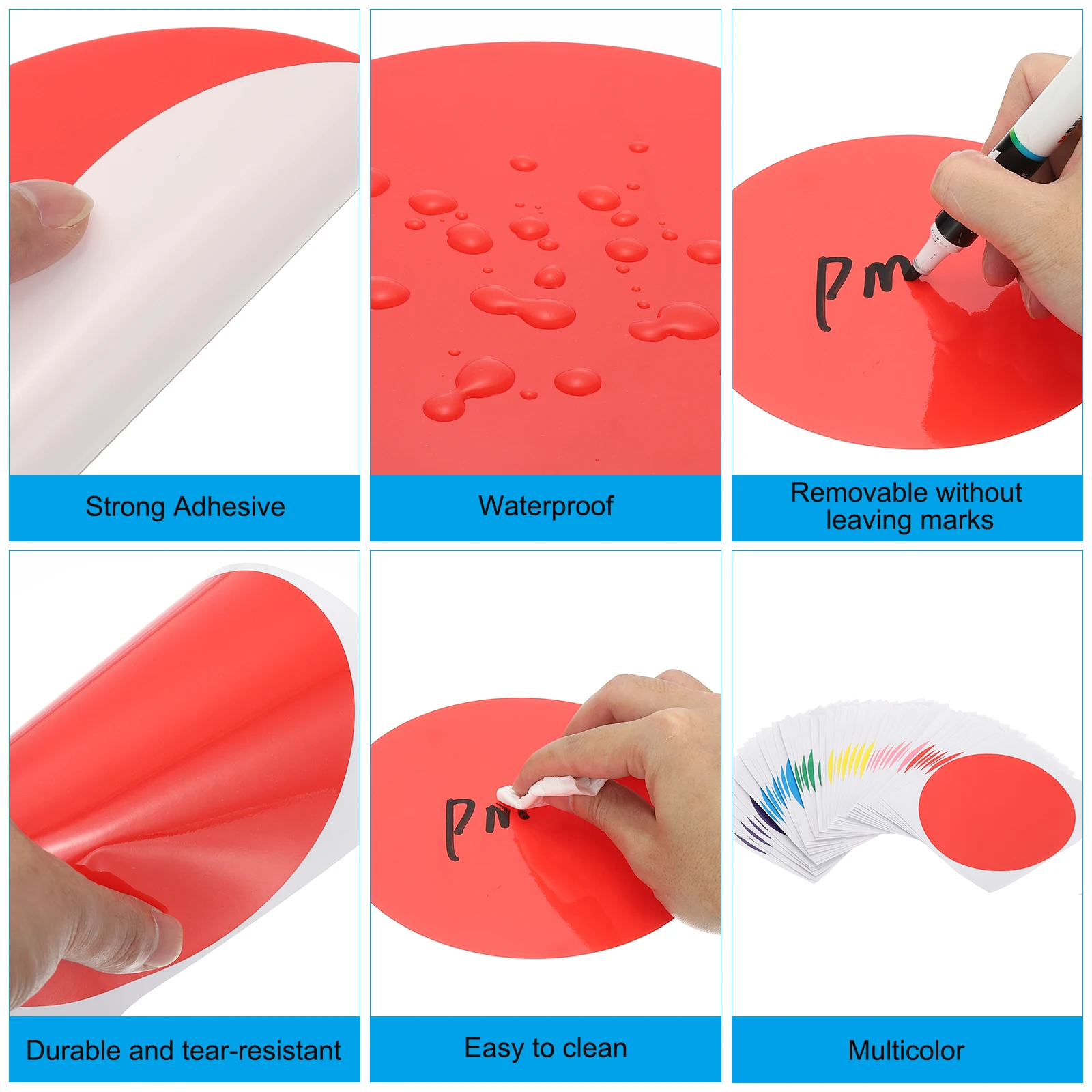 42/60 Stück 15,2 cm runde Etikettenaufkleber, Klassenzimmer-Dekor, Bodenaufkleber, selbstklebende Punkte, Marker, trocken abwischbare Kreise, Dichtungsaufkleber