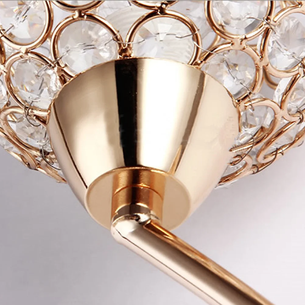 

Bedroom Power Wall Lamp Golden Crystal Double Flower Shape Chrome Plated Metal and Glass K082 Indoor Glass Wall Lamp