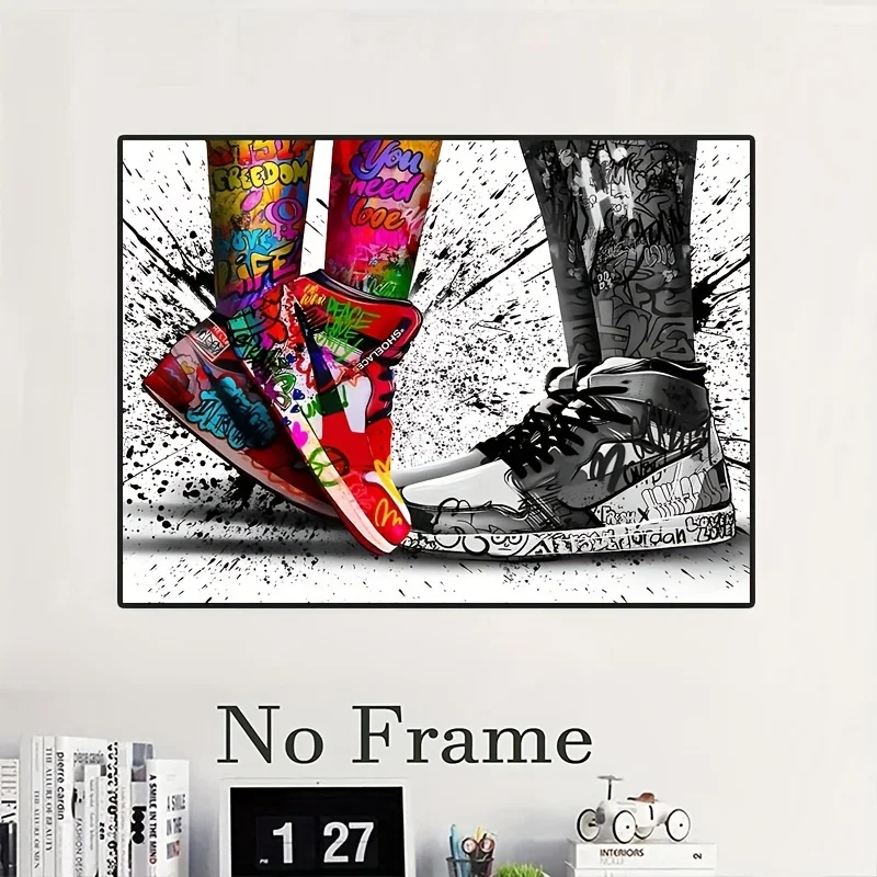 Fashion Graffiti Art Deco Painting Sneakers Sneakers Street Wall Art Poster And Prints Wall Art Picture Living Room Home Decor