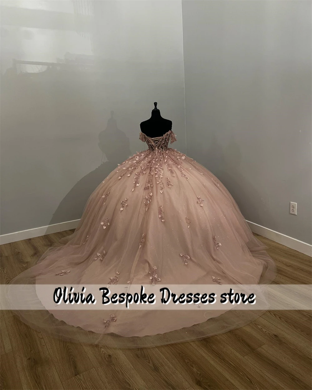 Quinceanera ثوب الكرة قبالة الكتف مع الخرز ، حلوة 15 ، 16 ، يزين الوردي ، عيد ميلاد ، التخرج ، حفلة ، الدانتيل متابعة ، فساتين رائعة