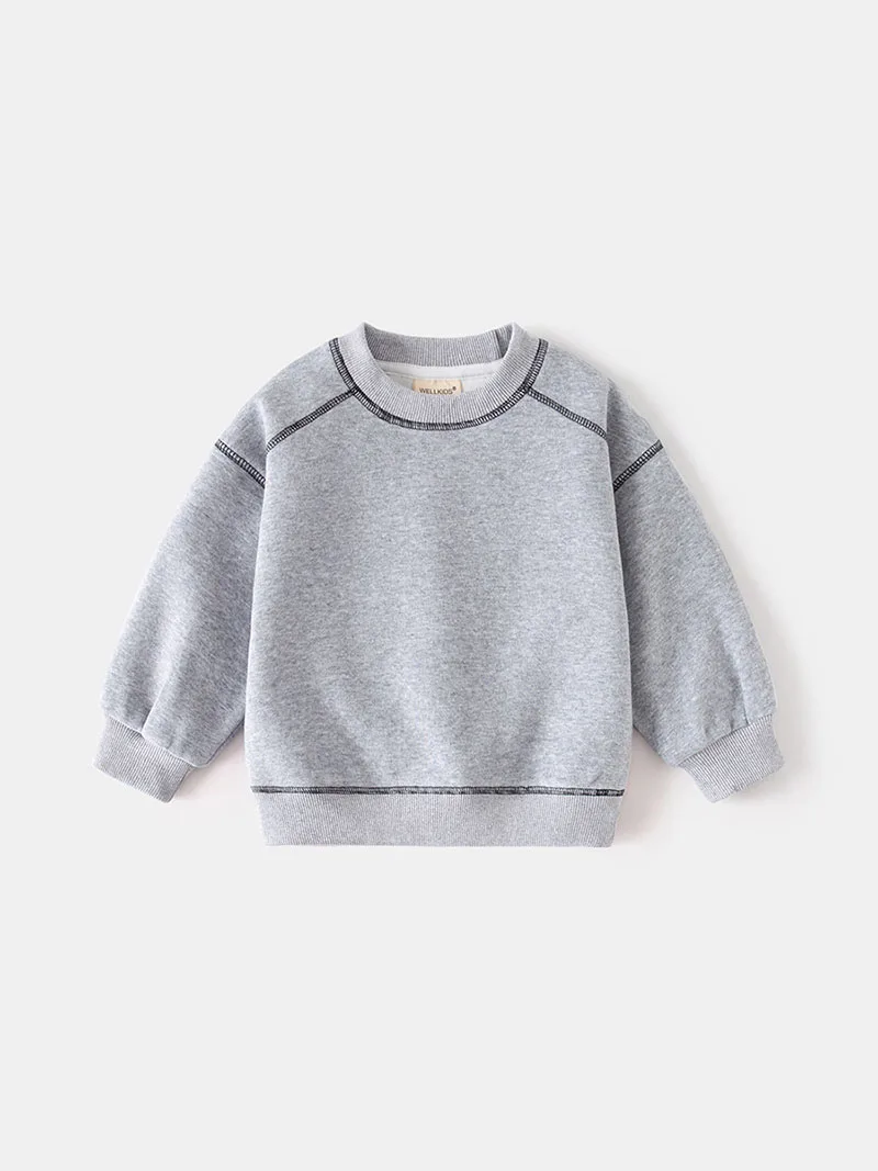 MILANCEL New Spring Kids Hoodie 2-6T Girls Cute Contrast Color Pullover Thin Style Children Loose Boys Sweatshirt