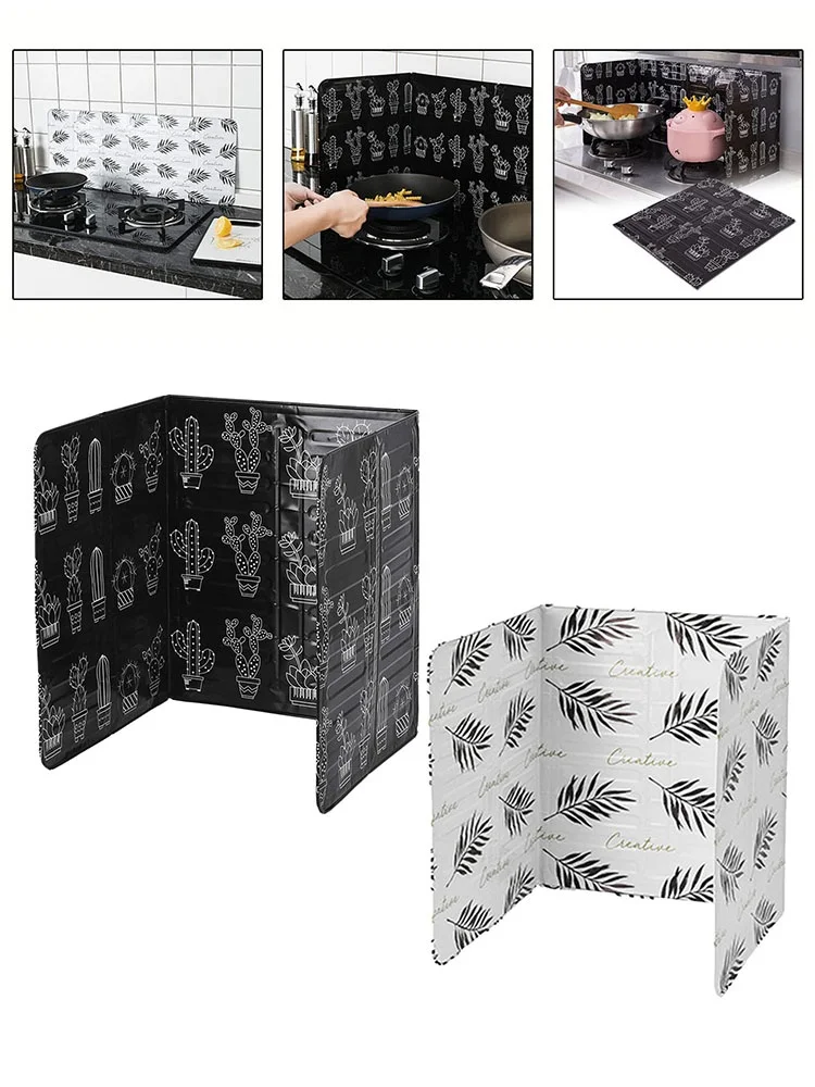 Aluminum Foil Folding Oil Baffle For Gas Stove Cooking For Splash Guard For Kitchen Countertop Wall Protection 84.5x32.5cm