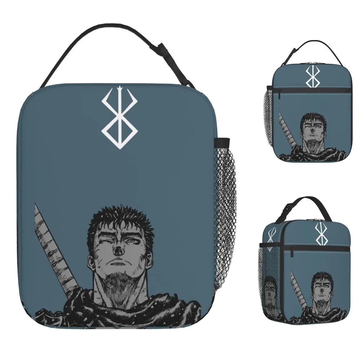 

Сумка для обеда в стиле японского аниме Berserk Guts Cool Manga, портативная коробка для завтрака, женская офисная сумка-холодильник с графическим рисунком, оксфордские термосумки-тоут
