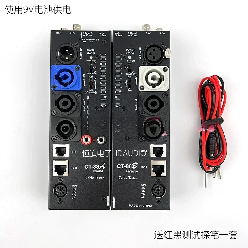 Для Accuracy Pro Audio CT-88 Поддержка Power CON SPEAKON XLR DIN RCA BNC 3,5 JACK 6,35 JACK RJ45 RJ11 Кабельный тестер
