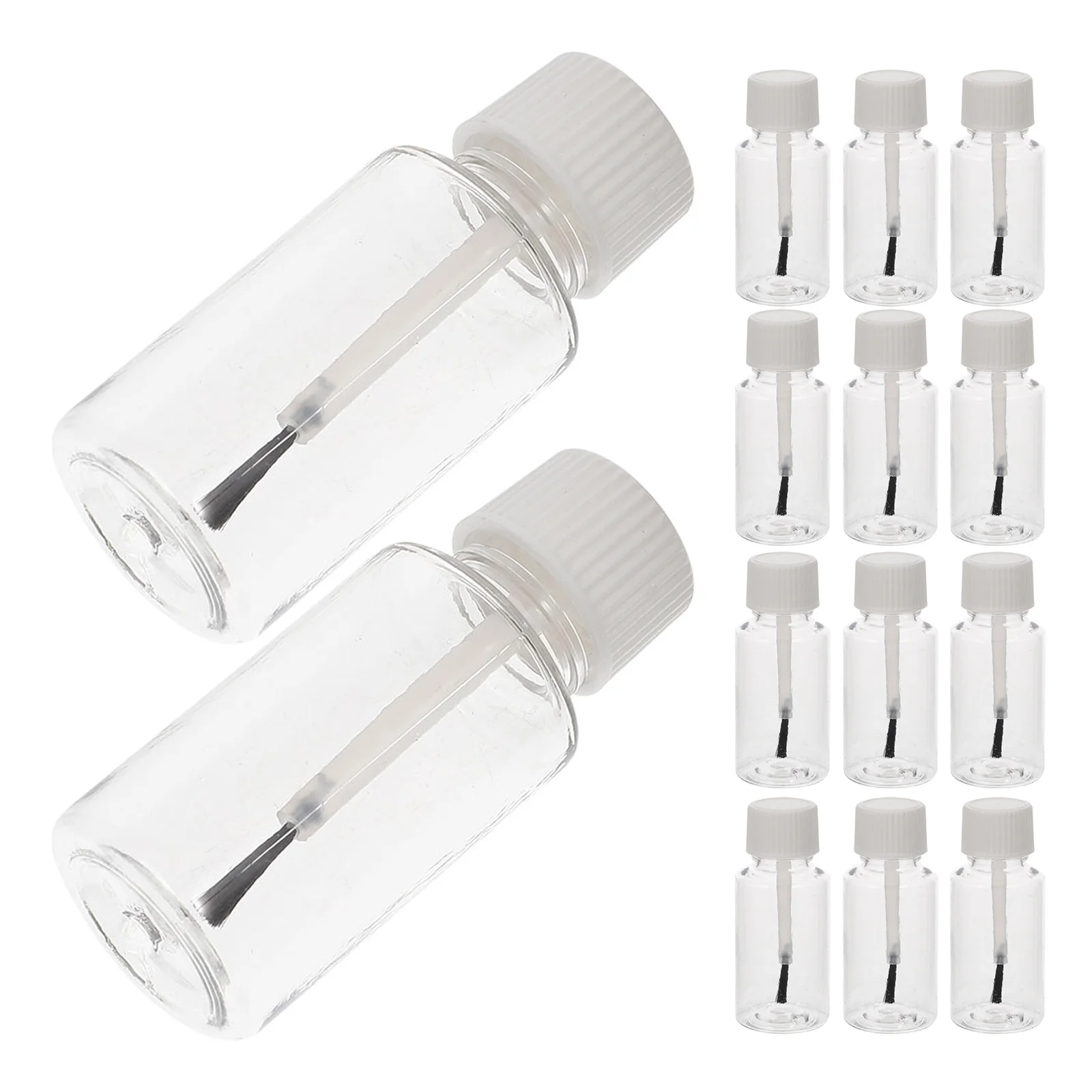 

20Pcs Portable Nail Polish Brush Bottles Transparent Pet Refillable Containers for Cuticle Oil Treatment Travel Kits