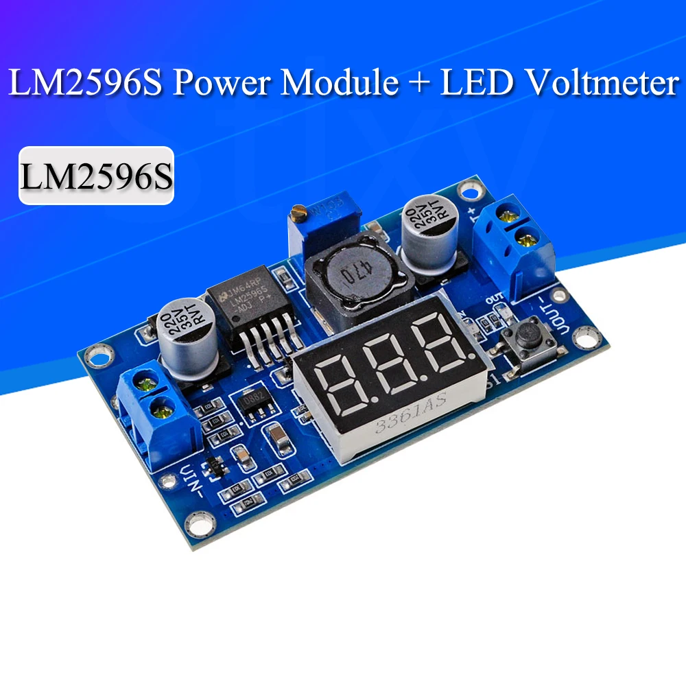 LM2596 LM2596S power module + LED Voltmeter DC-DC adjustable step-down power supply module with digital display