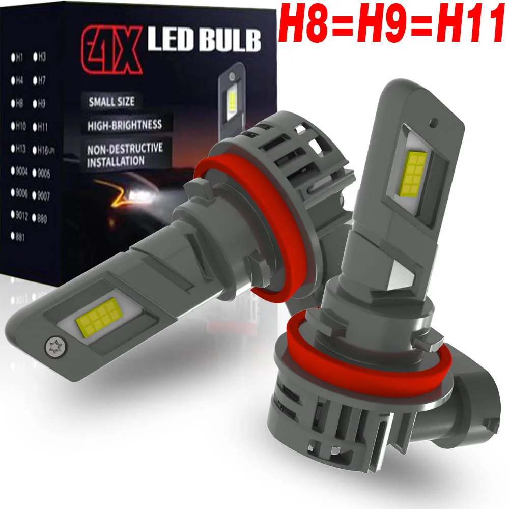 2pcs H8 H11 H9 H16 JP Led 12V Auto White Moto Fog Lamp Headlight Canbus Powerful Light Car Turbo Diode Bulb No Adapter Required