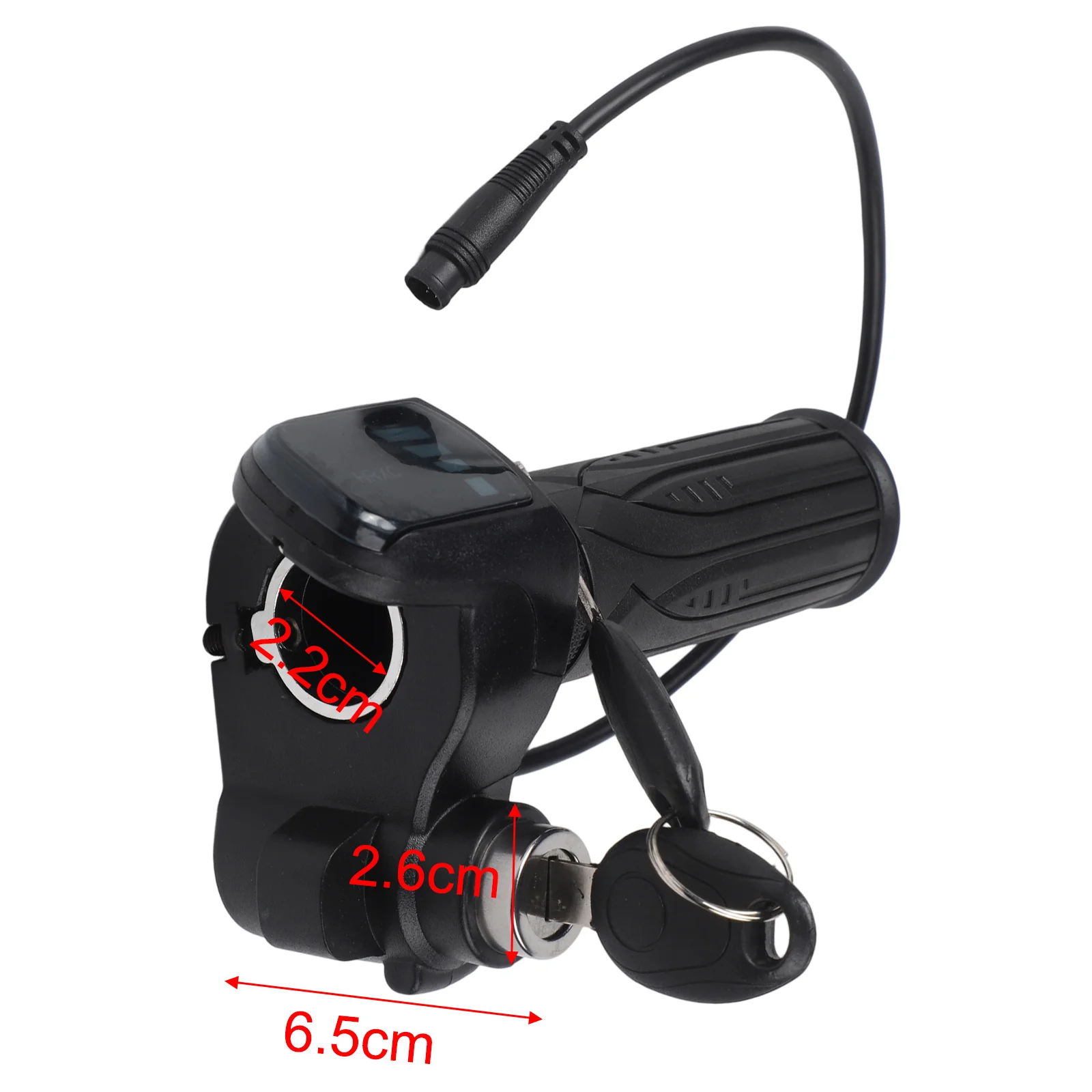 

Ручка газа 48В для электровелосипеда с 6-контактным интерфейсом, функцией кнопок, совместима с рулем 7/8 дюйма (22 мм), подходит для скутеров.