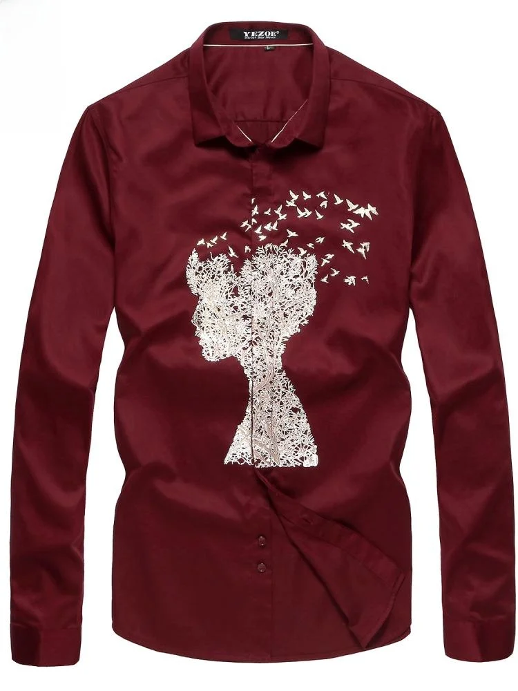 

Yezoe мужские облегающие длинные све айрт из чистого хлопка с высокой пряжей, осень-зима, модные корейские дышащие волосы