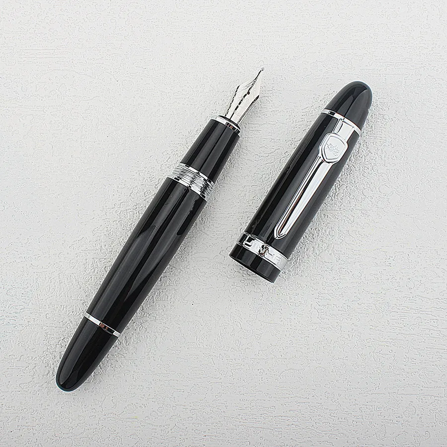 Jinhao 159 Fountain Pen Gift Set Luxury Business Metal Stainless Steel color Clip Medium Nib Office Signature School