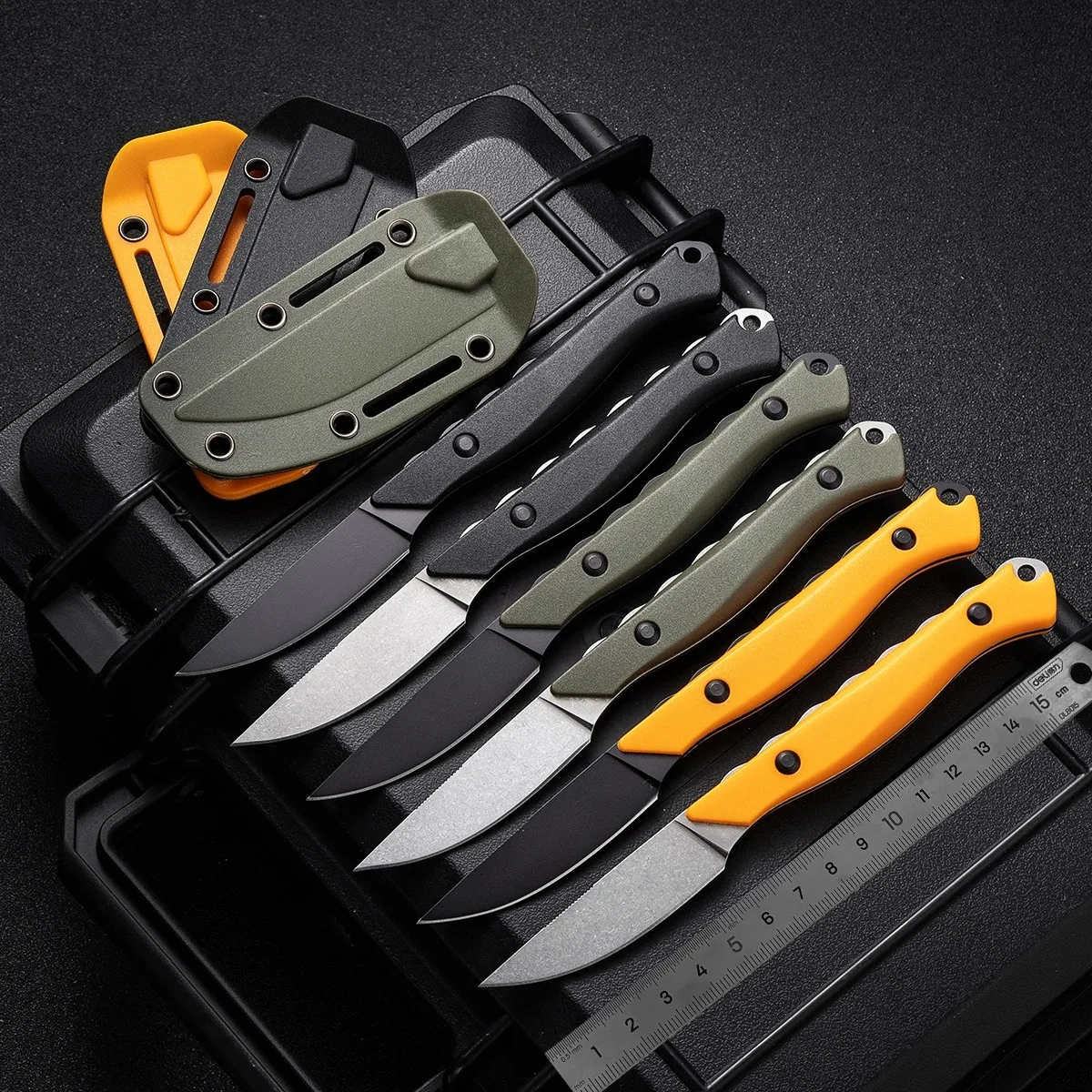 

High quality, multi-color, BM15700 straight blade outdoor camping knife factory, convenient to carry, 44c blade, hardness 58HRC.