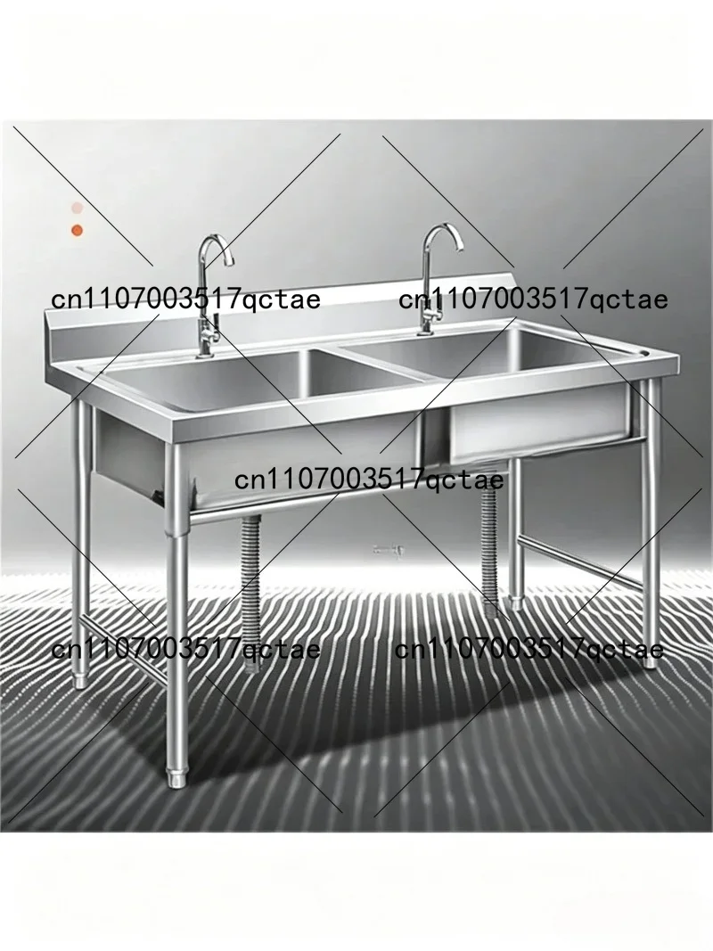 Stainless Steel Commercial Kitchen Sink Floor Standing with Bracket Multi Size Washbasin for Restaurant
