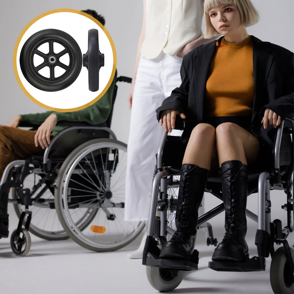 

2Pcs Wheelchair Front Wheel Replacement Heavy Duty Universal Wheel Replaceable Multipurpose Wheelchair Accessory