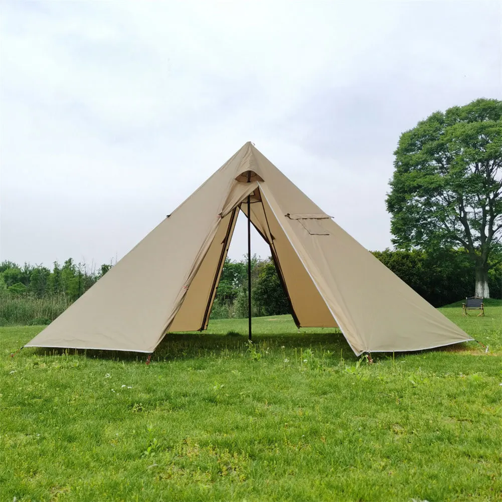 

Fireproof Outdoor Shelter Outdoor Tent Diagonal Diameter 5M Teepee Tent Fireproof Cloth Coverage Smoke Exhaust Window