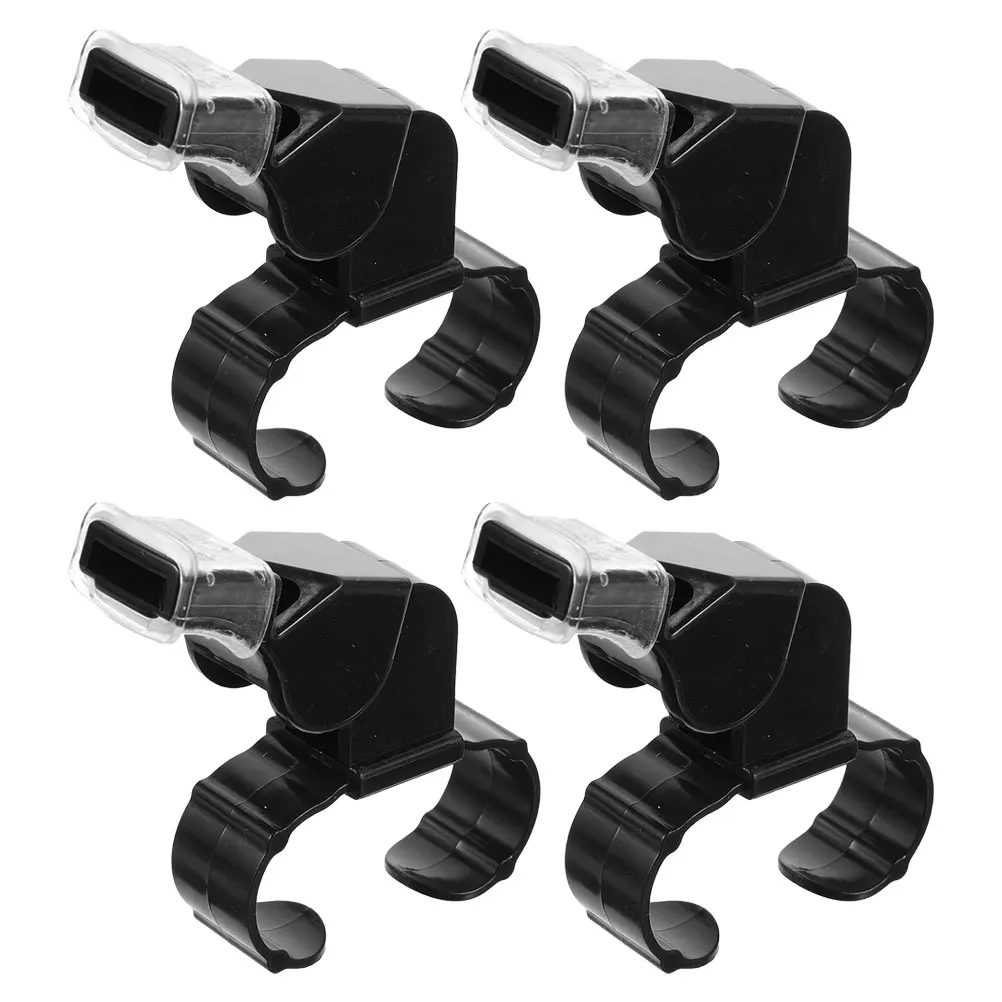 

4 Pcs Ring Whistle Electric Whistles for Referees Metal Black Football Practice Equipment