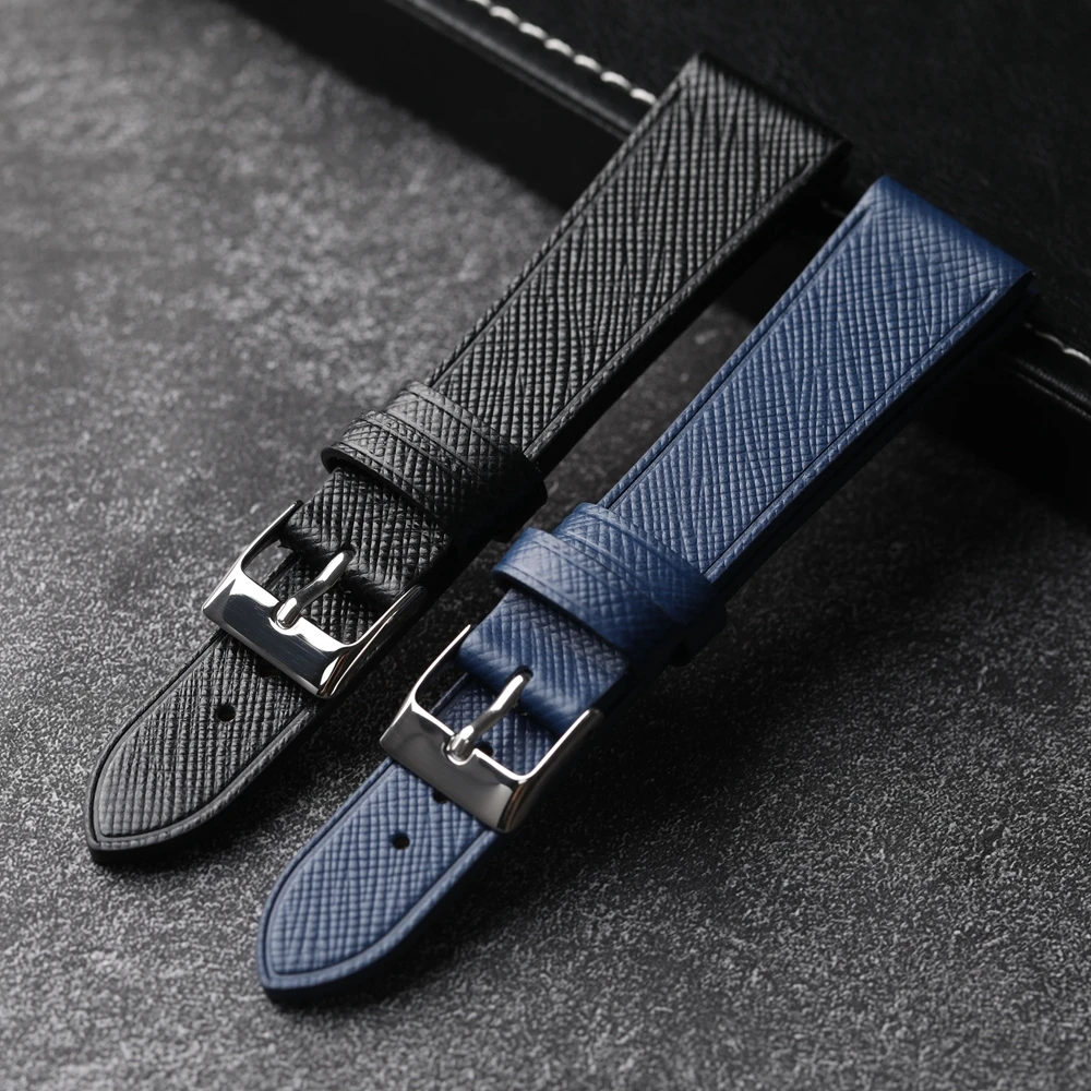 Hochwertiges Cross-Grain-Leder-Uhrenarmband, 18 19 20 21 22 mm Retro-Uhrenarmband aus weichem Echtleder, kompatibel mit antiken Uhren