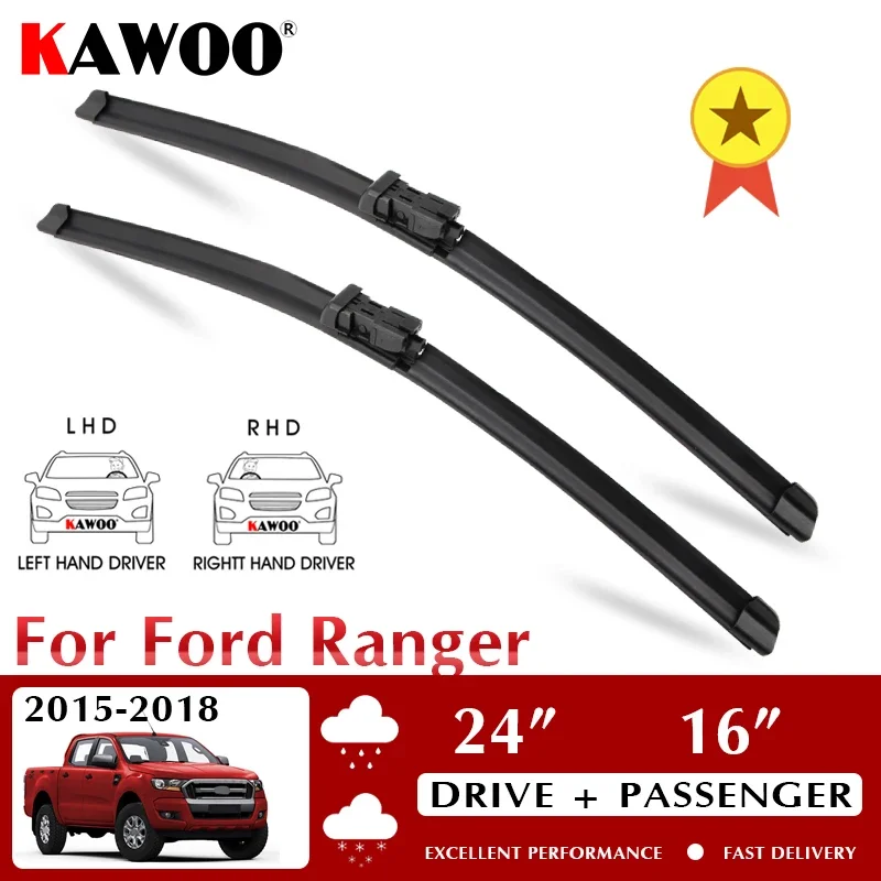 

Front Car Wiper Blade For Ford Ranger PX MK2 MK3 2015-2022 Windshield Windscreen Front Window Accessories 24"+16" LHD RHD
