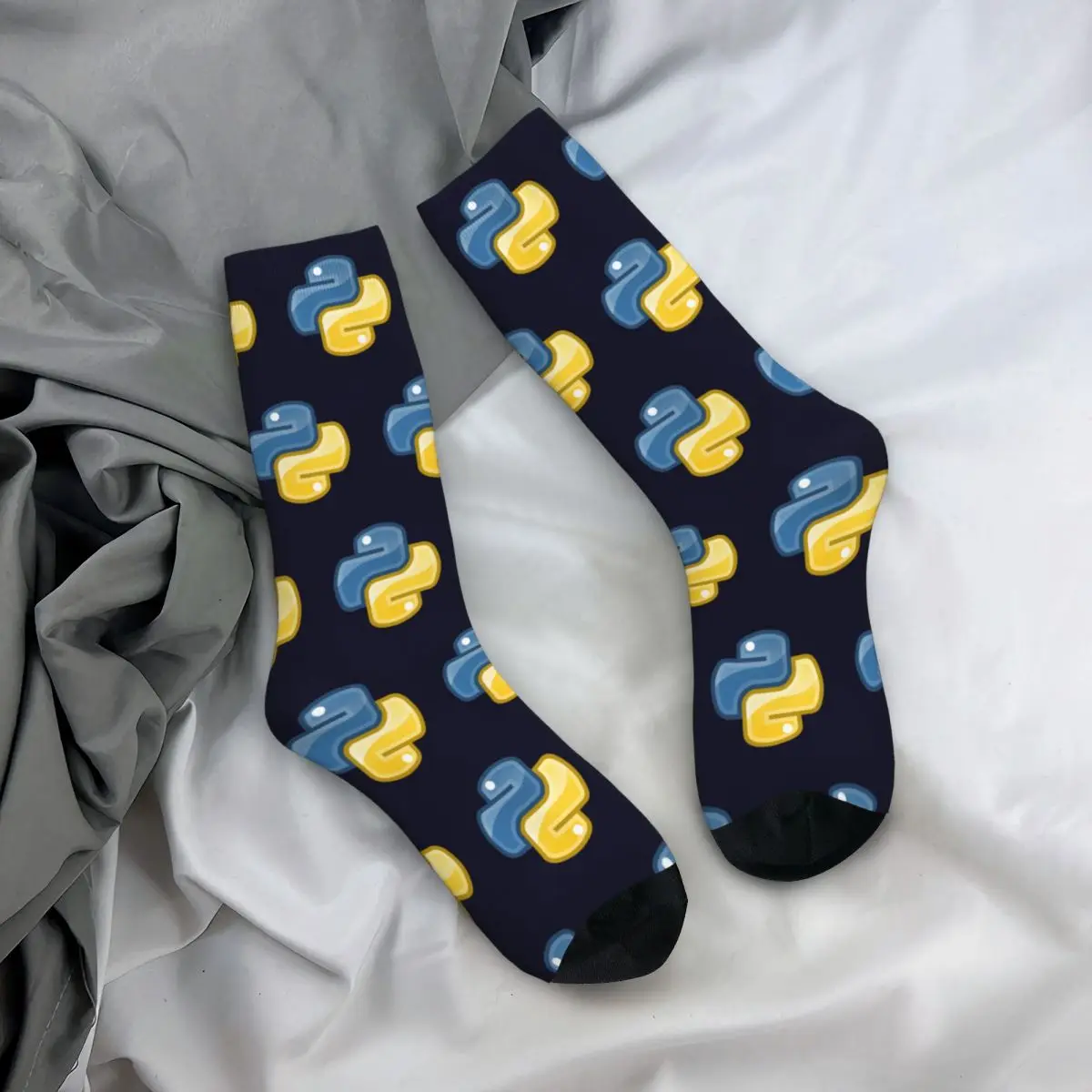 New Male Men Socks Crazy Python Logo Sock Programming Computer Programmer Skateboard Women Socks Spring Summer Autumn Winter