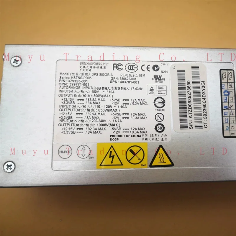 Nieuwe Originele Psu Voor Hp 380 350 370g5 1000W Voeding DPS-800GB Een HSTNS-PD05 399771-b21 379123-001 403781-001 403781-001