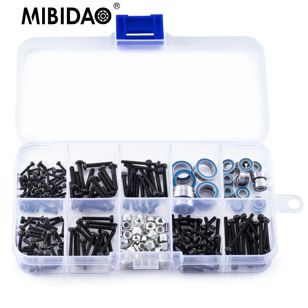 

MIBIDAO Metal Screws Repair Tools Rubber Sealed Ball Bearing Kit For 1/18 Redcat Ascent RC Crawler Car Upgrade Parts