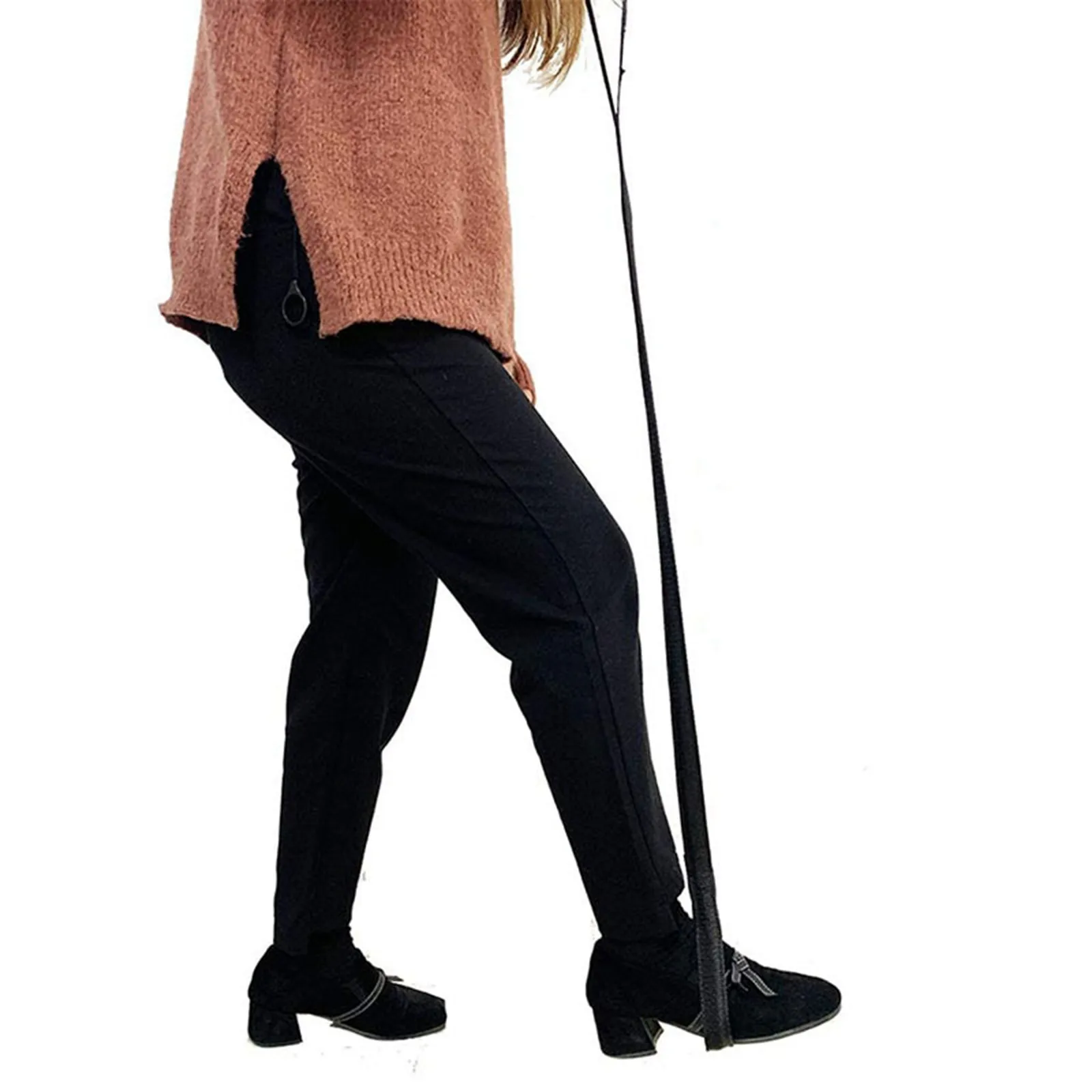 Levantador de pernas, alça de mão rígida e laço para pés, ferramenta de mobilidade ideal para cadeira de rodas, substituição de quadril e joelho, cinto de treinamento de pés, 35 pol.