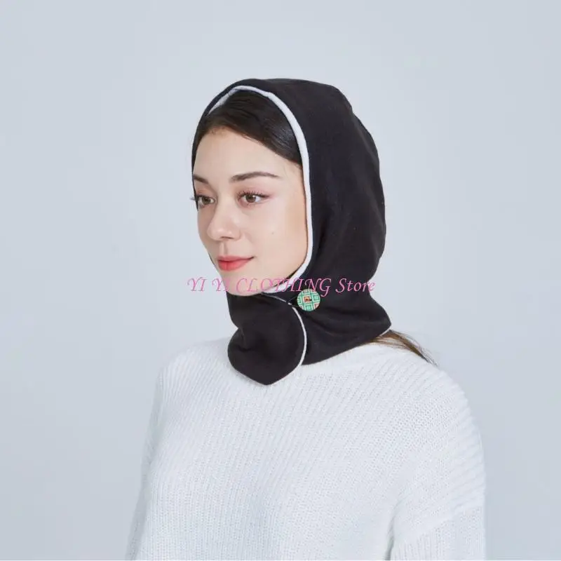 

N5KF Button Decoration Hat Warm Windproof Hats Autumn Winter Sun Adult Hats