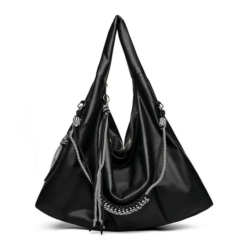 Big Shoulder Bags for Women PU Large Hobo Shopper Bag Solid Color Quality Soft Leather Crossbody Handbag Lady Travel Tote Bag