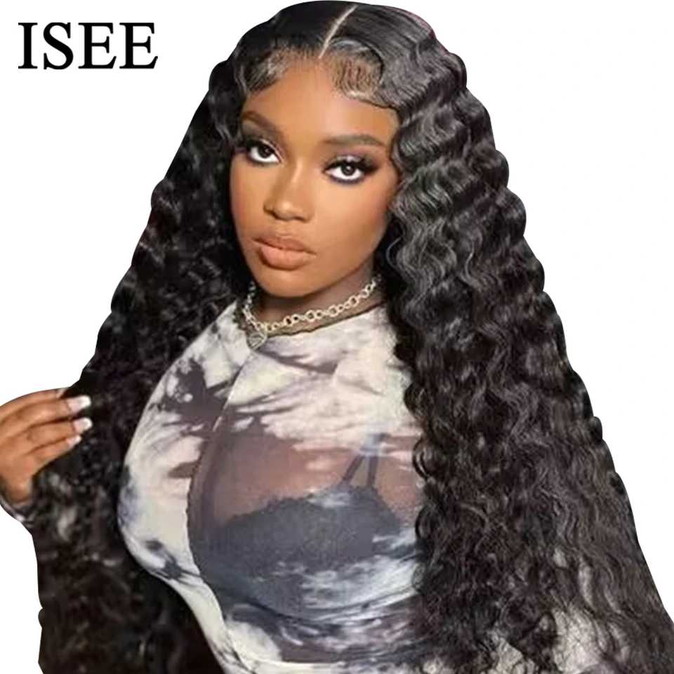 

ISEE Hair Glueless HD Loose Deep Wave 6x4 Lace Front Wig Wear And Go PrePlucked Transparent Closure Deep Wave Human Hair Wig