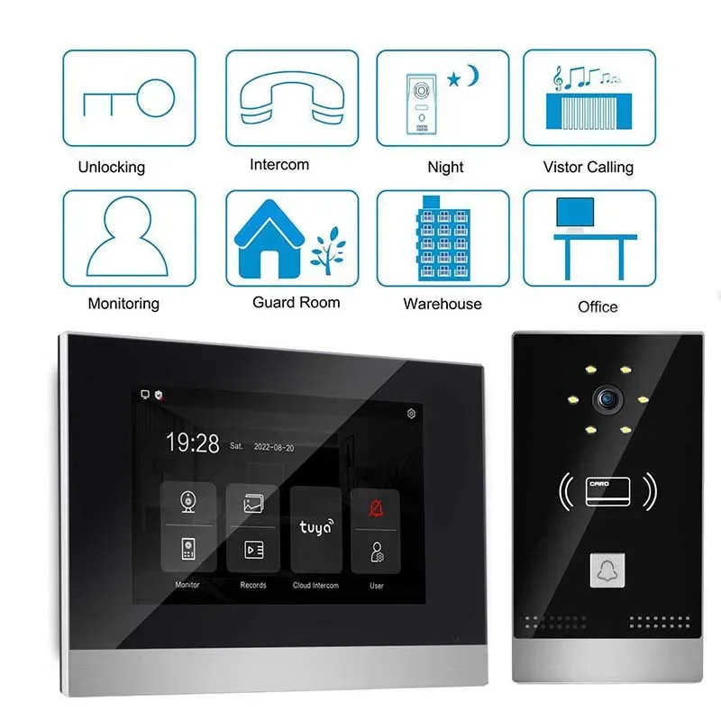 Smart Home Doorbell Villa Waterproof Video Doorphone Two-way Call Wireless Intercom Apartment Flats