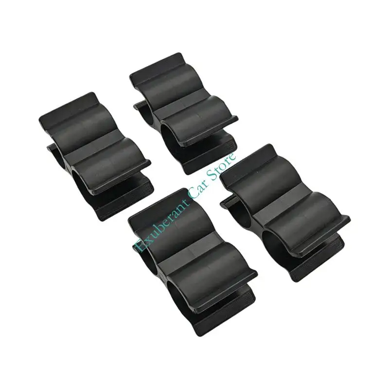 Marine Double Pipe Support Clamp Set Black Nylon 4 Piece Tube Mounting Hardware for 7/8 to 1inch Diameter Boat Line and Tube