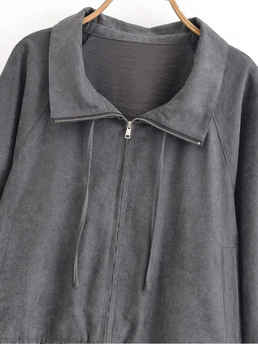 Imagen 2 del producto TRAF ropa de mujer de estilo europeo y americano nueva tendencia de moda simple color sólido suéter de manga larga chaqueta pantalones traje