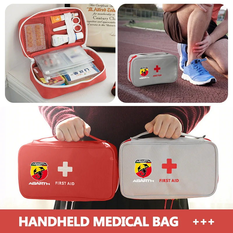 Outdoor Emergency First Aid Kit Portable Medicine Home Storage Bag For Abarth Fiat Grande Punto Tipo Stilo Ducato Palio 500x
