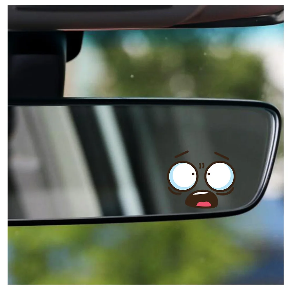 Funny Face Cartoon Expression Car Decal Auto Window Bumpers Die-Cut Vinyl Scratch Paste Stickers Audi BMW Decorative Accessories